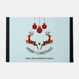 2クリスマストナカイ跳び素朴ハンター ドアマット