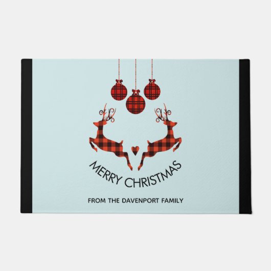 2クリスマストナカイ跳び素朴ハンター ドアマット (正面)