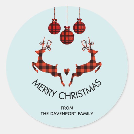 2クリスマストナカイ跳び素朴ハンター ラウンドシール (正面)