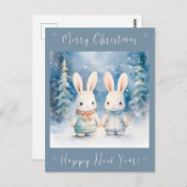 2クリスマスバニー ポストカード (正面/裏面)