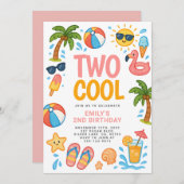 2クールビーチ熱帯2回目の誕生日パーティー 招待状 (正面/裏面)