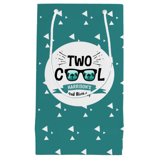 2クール人の少年2歳の誕生日パーティー スモールペーパーバッグ (正面)