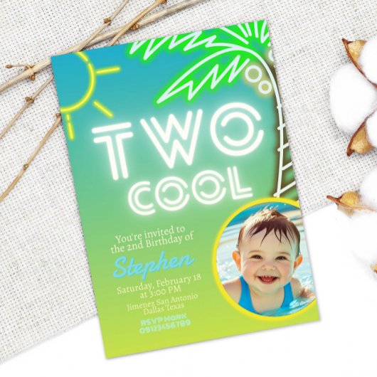 2クール歳の誕生日とフォト招待状 招待状
