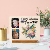 2グランドキッズ写真フローラ紫 アクリルサイン (ウェディング)