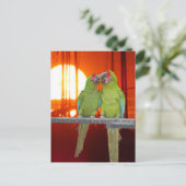 2グリーンパロットサンセットDIYポストカード ポストカード (スタンド正面)