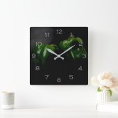 2グリーンピーパーズグレー番号wca スクエア壁時計 (ホーム)