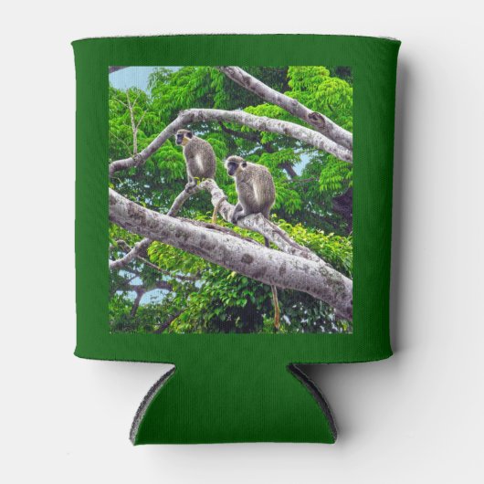 2グリーンモンキーズツリーに座るプリントクーラーボックス 缶クーラー (正面)