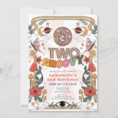 2グルービーサイケデリックレトロガール2nd誕生日 招待状 (正面)