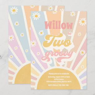 2グルービーヒッピー2ndバースデーサンシャインデイジー 招待状