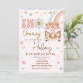 2グルービーレトロフローラレインボー2nd誕生日 招待状 (スタンド正面)
