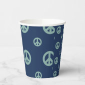 2グルービーレトロボーイブルーピースサイン誕生日 紙コップ (左)