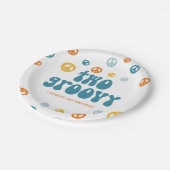 2グルービーレトロボーイ誕生日紙プレート ペーパープレート (アングル)