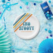 2グルービーレトロボーイ誕生日紙プレート ペーパープレート (パーティー)