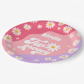 2グルービー2nd誕生日パーティーボホレトロデイジー ペーパープレート (アングル)