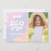 2グルービー2nd誕生日パーティーボホレトロデイジー 招待状 (正面)