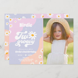 2グルービー2nd誕生日パーティーボホレトロデイジー 招待状