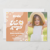 2グルービー2nd誕生日パーティーボホレトロデイジー 招待状 (正面)