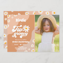 2グルービー2nd誕生日パーティーボホレトロデイジー 招待状