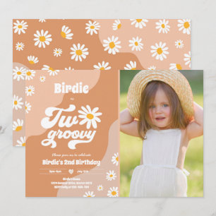 2グルービー2nd誕生日パーティーボホレトロデイジー 招待状
