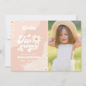 2グルービー2nd誕生日パーティーボホレトロデイジー 招待状 (正面)