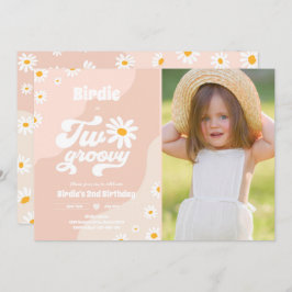 2グルービー2nd誕生日パーティーボホレトロデイジー 招待状