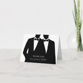 2グルームシルエット結婚ゲイサンキューカード サンキューカード
