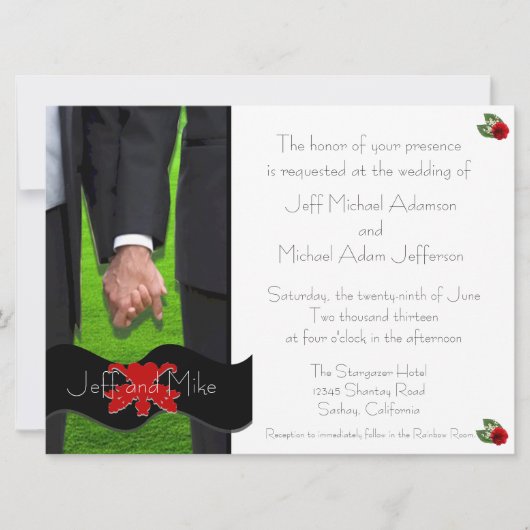 2グルームズカスタムゲイ結婚式招待状IV 招待状 (正面)