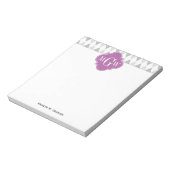 2グレーウィットハーレクインオーキッド3イニシャルモノグラム ノートパッド (回転)