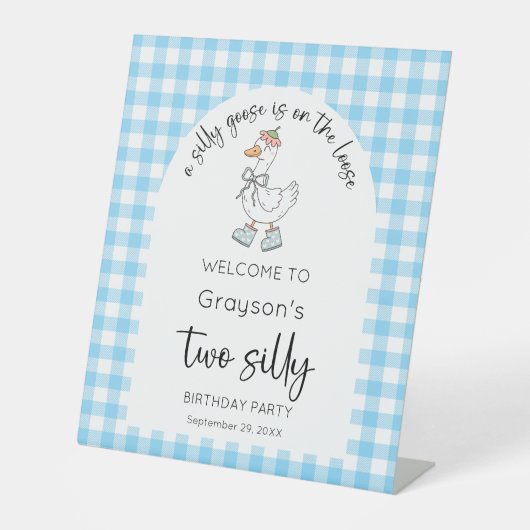 2グースブルー間抜け2ndバースデーウェルカムサイン 台座サイン (正面)