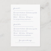 2ゲストフローラダスティブルーウェディングRSVP エンクロージャーカード (裏面)