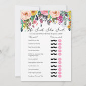 2ゲームバラ金ゴールドブライダルシャワーゲーム5x7 招待状 (裏面)