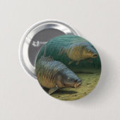 2コイを採取しているコイ 缶バッジ (正面&裏面)