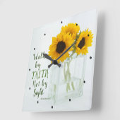 2コリンティア人5:7信仰による歩き方は「見る方ではない」 スクエア壁時計 (傾斜)