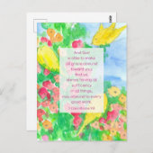 2コリント聖なる書物、 経典バイブル神の恵みの花 ポストカード (正面/裏面)