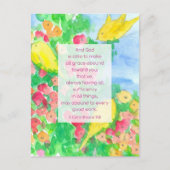 2コリント聖なる書物、 経典バイブル神の恵みの花 ポストカード (正面)