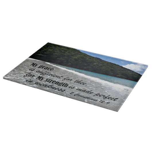 2コリント12:9わたしの恵みはあなたのために十分である カッティングボード (角)