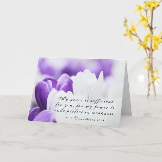 2コリント12:9わたしの恵みはあなたのために十分である カード (黄色い花)