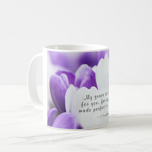2コリント12:9わたしの恵みはあなたのために十分である コーヒーマグカップ (正面左)