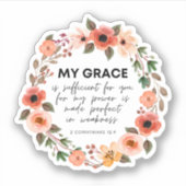 2コリント12:9わたしの恵みはあなたのために十分である シール (正面)