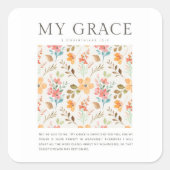 2コリント12:9わたしの恵みはあなたのために十分である スクエアシール (正面)