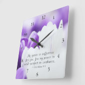 2コリント12:9わたしの恵みはあなたのために十分である スクエア壁時計 (傾斜)