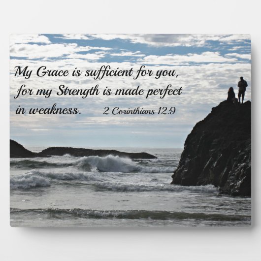2コリント12:9わたしの恵みはあなたのために十分である。 フォトプラーク (正面)
