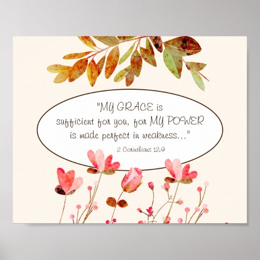 2コリント12:9わたしの恵みはあなたのために十分である ポスター (正面)