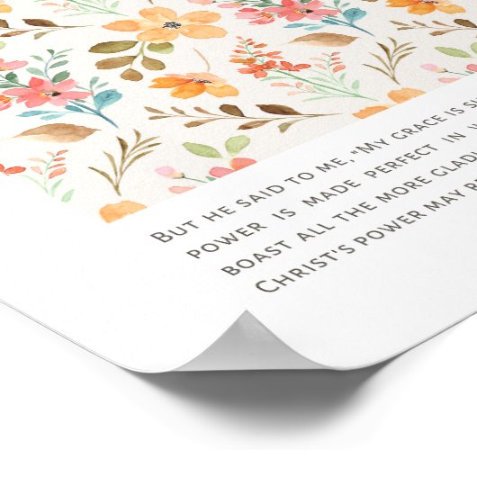 2コリント12:9わたしの恵みはあなたのために十分である ポスター (角)