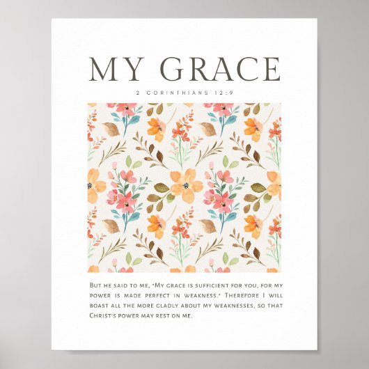 2コリント12:9わたしの恵みはあなたのために十分である ポスター (正面)
