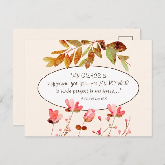 2コリント12:9わたしの恵みはあなたのために十分である ポストカード (正面/裏面)