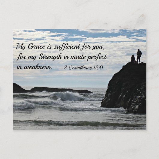 2コリント12:9わたしの恵みはあなたのために十分である。 ポストカード (正面)