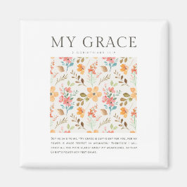 2コリント12:9わたしの恵みはあなたのために十分である マグネット