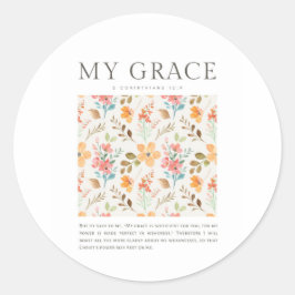 2コリント12:9わたしの恵みはあなたのために十分である ラウンドシール