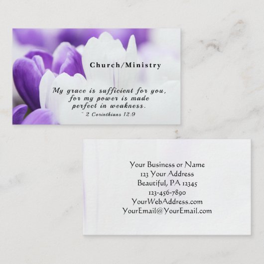 2コリント12:9わたしの恵みはあなたのために十分である 名刺 (正面/裏面)